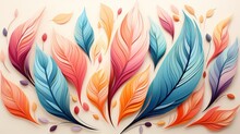 Abstact Colorful Feather. Feather As A Background, Generate Ai