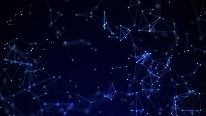 Modern network connection texture background. Abstract technology with particles. Digital futuristic gradient pattern. Big data visualization. 3D rendering.