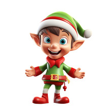 Cute Little Kid Boy Wearing Green Elf Christmas Costume.. Generative AI