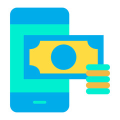 Poster - Flat Dollar Mobile Payment icon