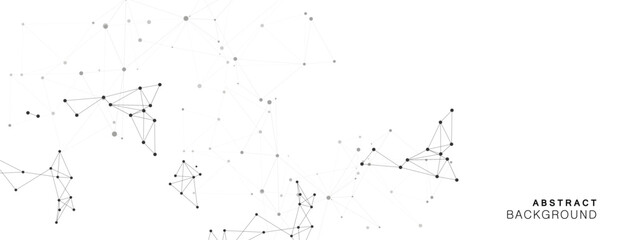 Poster - Vector connect lines and dots. Banner template for technology. Modern network background