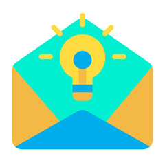 Wall Mural - Flat Mail idea bulb icon