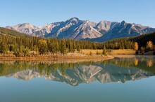 Mount Inglismaldie At Cascade Ponds In Banff National Park; Banff, Alberta, Canada