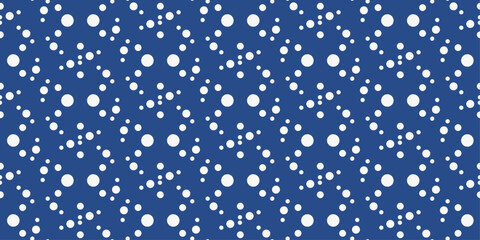 Poster - Blue pattern with white dots. A geometric arrangement of dots of different sizes, creating a repeating pattern of dots.