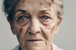 portrait of a beaten senior caucasian woman