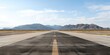 © piai - An empty airstrip with mountain background. Generative AI