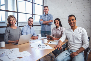 Canvas Print - Business people at the conference