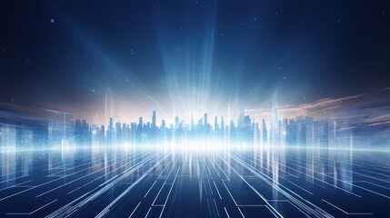 Wall Mural - abstract background that represents the limitless possibilities and horizons of it technology in the