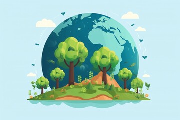 Earth day concept. Flat illustration of earth day concept vector concept for web design