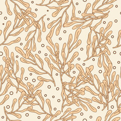 Wall Mural - abstract seamless pattern in retro flowers. bubbles and branches