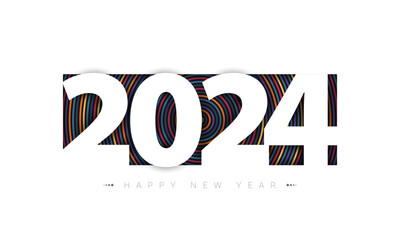 Wall Mural - 2024 Happy New Year Background Design.