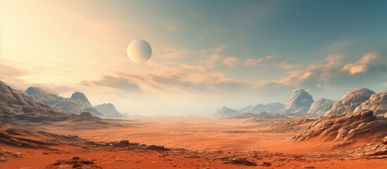 red barren martian terrain for space exploration and sci fi design
