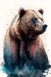 full image watercolor art of a bear 