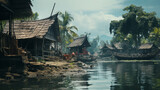 Fototapeta  - photorealistic detail of ancient rural Indonesia realistic photography 3d generative ai