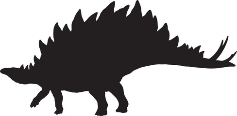 Wall Mural - stegosaurus  black silhouette isolated background