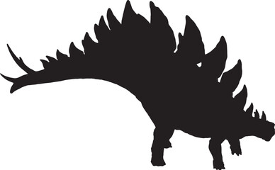 Wall Mural - stegosaurus  black silhouette isolated background