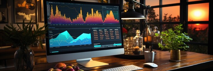 a computer screen with website analytics on it, generative AI