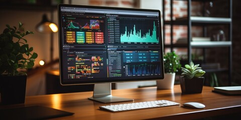 a computer screen with website analytics on it, generative AI