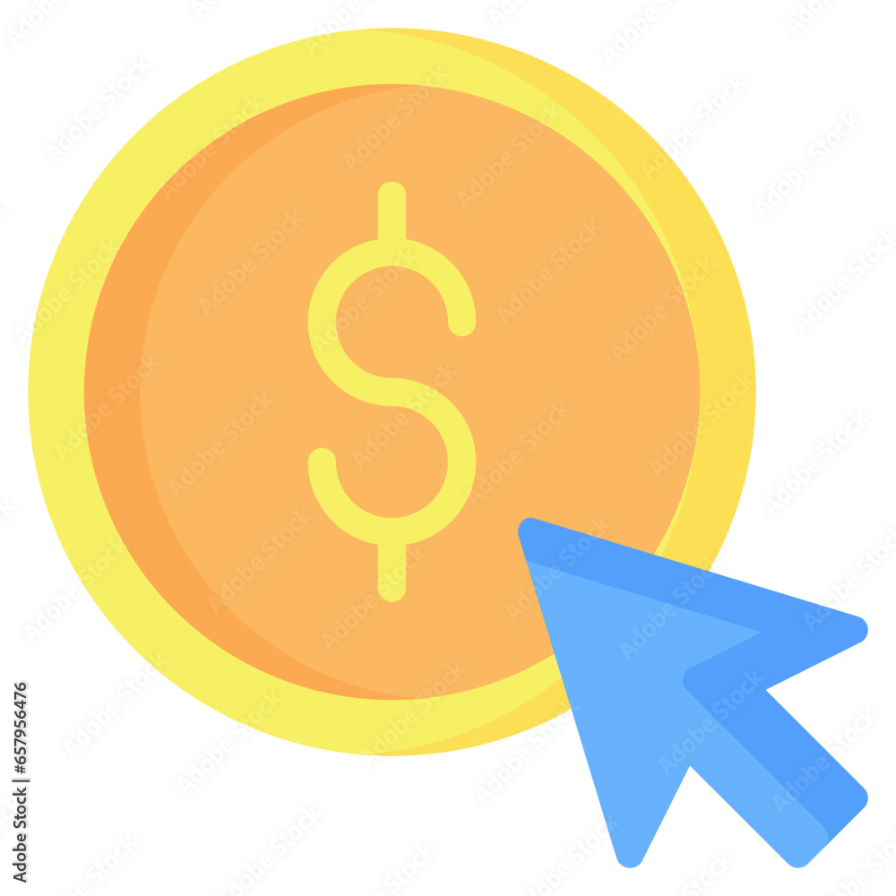 Pay Per Click Icon, Flat style icon vector illustration, Suitable for ...