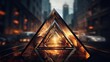 An artistic portrayal of a triangle representing innovation and progress, background image, generative AI