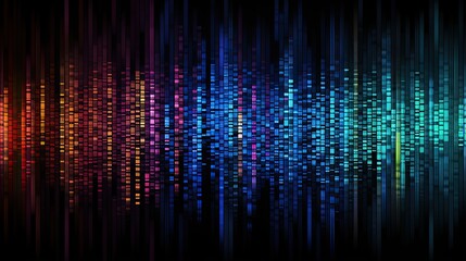Digital binary data on computer screen background