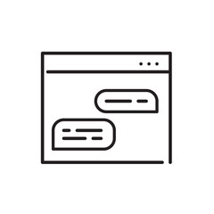 Wall Mural - chatting in a web browser. forum dm communication interface. pixel perfect, editable stroke icon