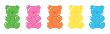 Vector Illustration Of A Set Of Colorful Gummy Bears For Banners, Cards, Flyers, Social Media Wallpapers, Etc.