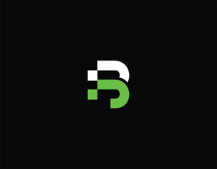 Pixelate letter B logo design 