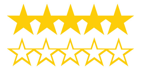 Wall Mural - star vector icons. three stars customer product rating review. set of star symbols isolated. rating 
