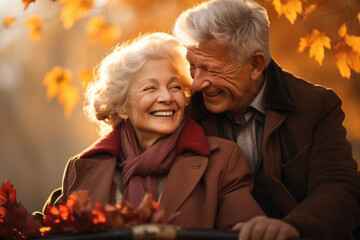 Poster - Picture of man and woman sitting under tree, both smiling. Perfect for illustrating happiness and togetherness.