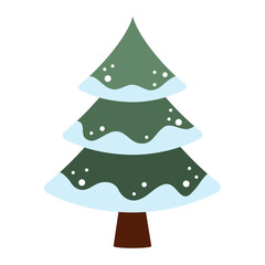 Sticker - christmas tree with snow