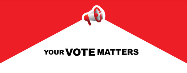 your vote matters sign on white background	