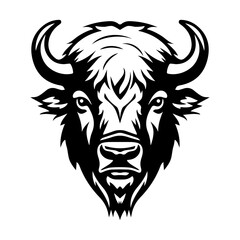 Wall Mural - Bull head portrait vector logo