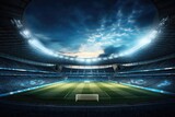 Fototapeta Sport - Stadium in full light with football playing soccer.