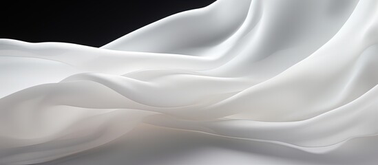 Poster - White fabric cloth flowing on white background shown in close up