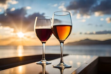 Canvas Print - two glasses of red wine