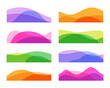 Wavy lines banner set. Curvy shapes for web site border