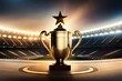 gold trophy cup with star
