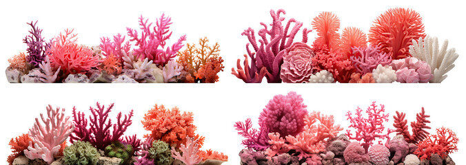 Poster - Set of coral reefs cut out