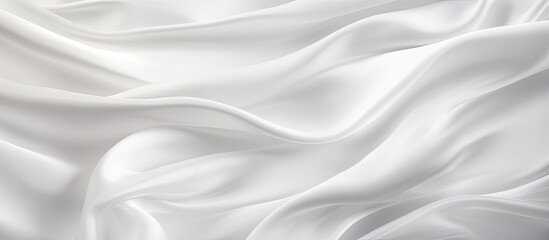 Wall Mural - White fabric texture with soft waves creased in satin silk and cotton