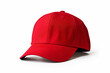 Red baseball cap hat on white background