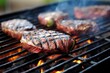 grilled tuna steaks on a backyard barbeque grill