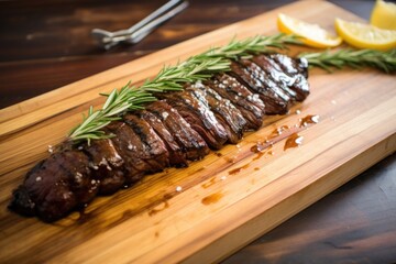 Canvas Print - grilled skirt steak marinated in a honey glaze