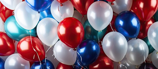 Poster - Celebrities surrounded by silver balloons on a festive background