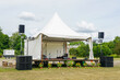 A small stage for outdoor events prepared for the concert, power supply from rental diesel generator
