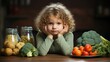 © Mustafa - A little girl pondering amidst a vegetable spread