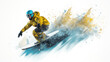snowboard,white background snowboarder in motion,snowboarding freestyle