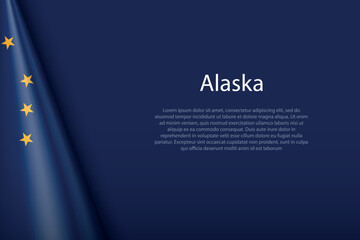 flag Alaska, state of United States, isolated on background with copyspace