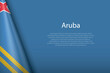 flag Aruba, isolated on background with copyspace