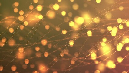 Wall Mural - beautiful golden particle line abstract background